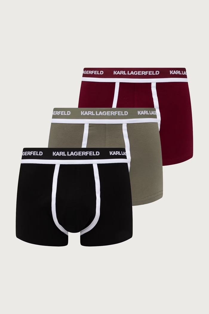 Karl Lagerfeld Bokserki dopasowane męskie bawełniane z elastanem 3-pack czarny B3M47001