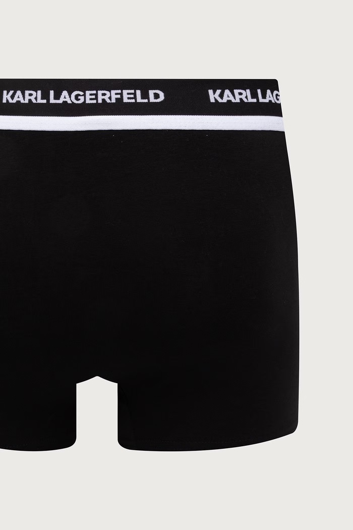 Bokserki dopasowane męskie bawełniane z elastanem 3-pack Karl Lagerfeld czarny B3M47001