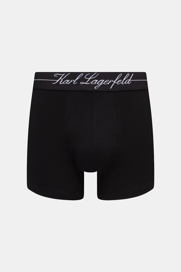 Oblečenie Karl Lagerfeld priliehavé boxerky pánske bavlnené s elastanom 3-pak B3M47005 čierna