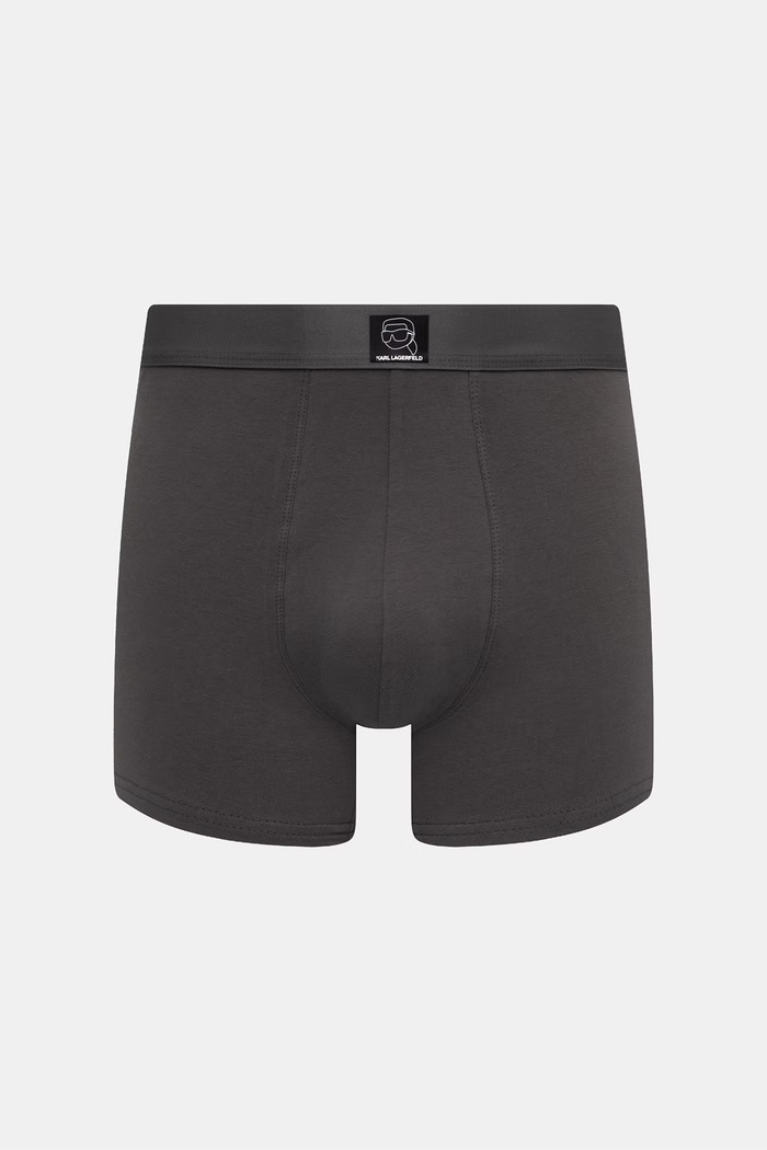 Karl Lagerfeld priliehavé boxerky pánske bavlnené s elastanom IKON 3-pak B3M47006 sivá AW26