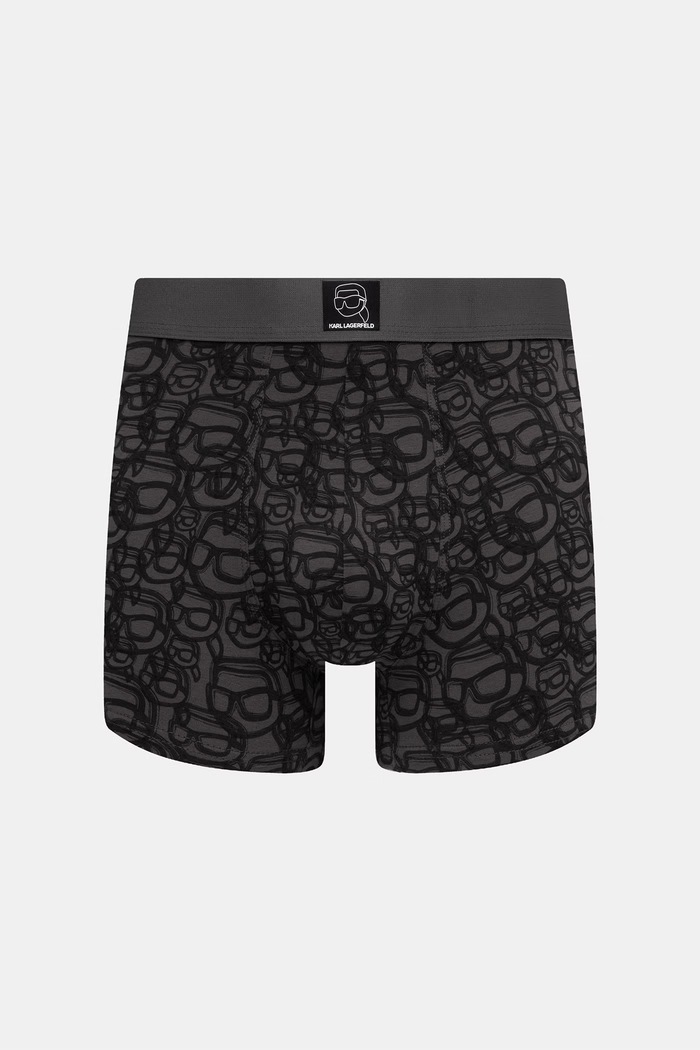 Oblečenie Karl Lagerfeld priliehavé boxerky pánske bavlnené s elastanom IKON 3-pak B3M47006 sivá