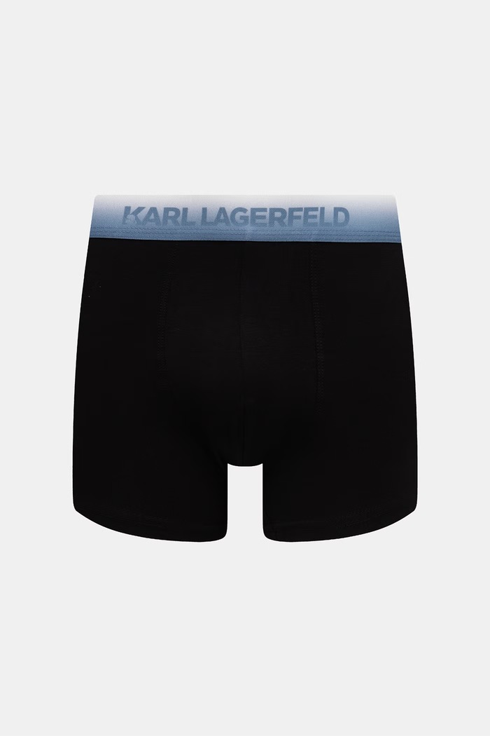 Karl Lagerfeld priliehavé boxerky pánske bavlnené s elastanom 3-pak B3M47008 čierna AW26