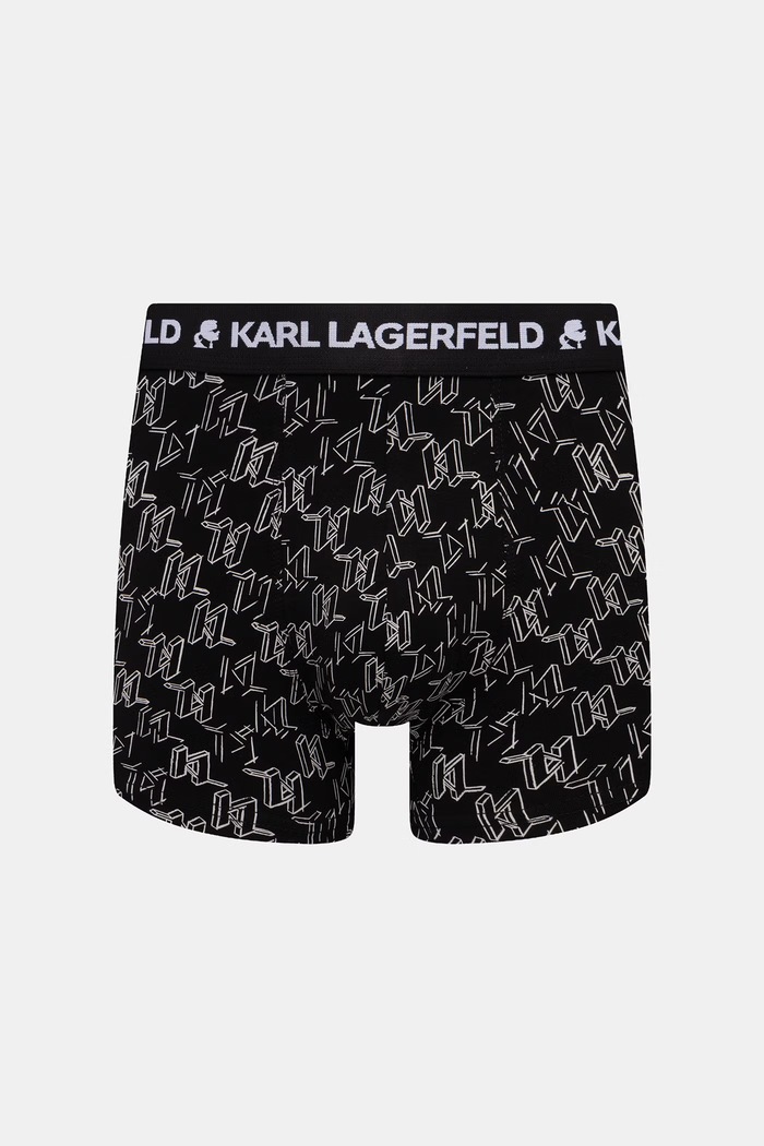 Oblečenie Karl Lagerfeld priliehavé boxerky pánske bavlnené s elastanom MONOGRAM 3-pak B3M47030 čierna