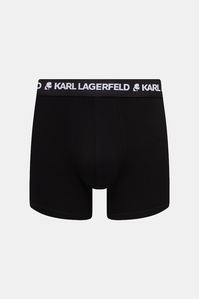 Karl Lagerfeld priliehavé boxerky pánske bavlnené s elastanom MONOGRAM 3-pak čierna B3M47030