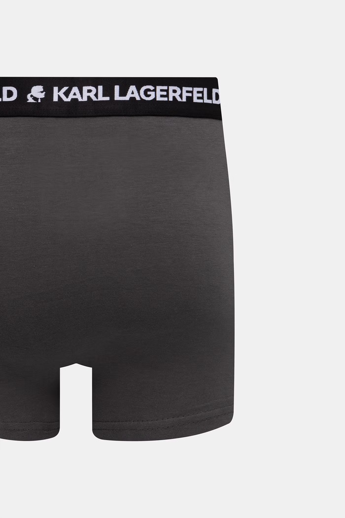 Karl Lagerfeld priliehavé boxerky pánske bavlnené s elastanom MONOGRAM 3-pak B3M47030 čierna