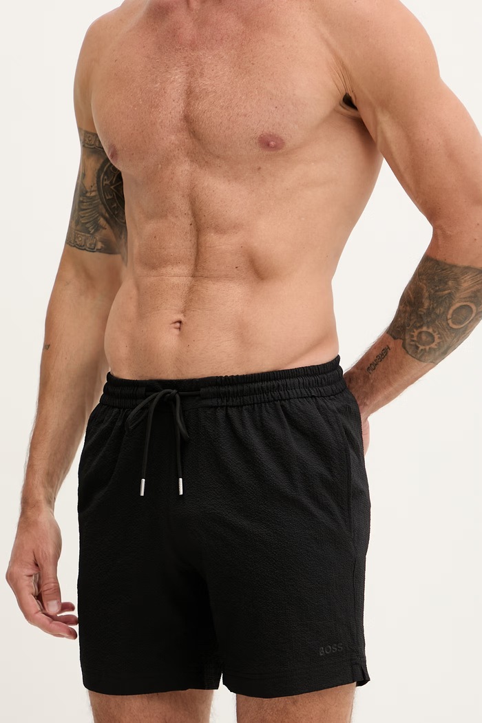 BOSS plavecké šortky pánske Relax_Trunk 50561184 čierna AW26
