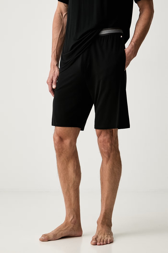 BOSS pyžamo pánske z viskózy Pique Short 50566959 čierna AW26