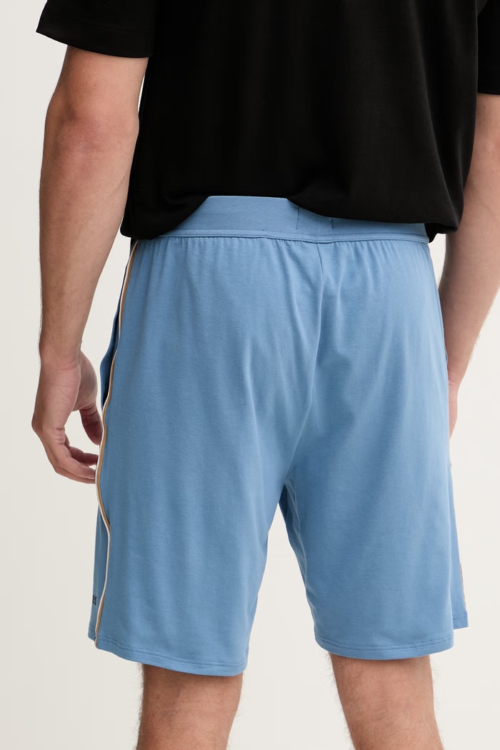 Odzież BOSS szorty piżamowe męskie bawełniane z elastanem Unique Shorts 50566956 niebieski