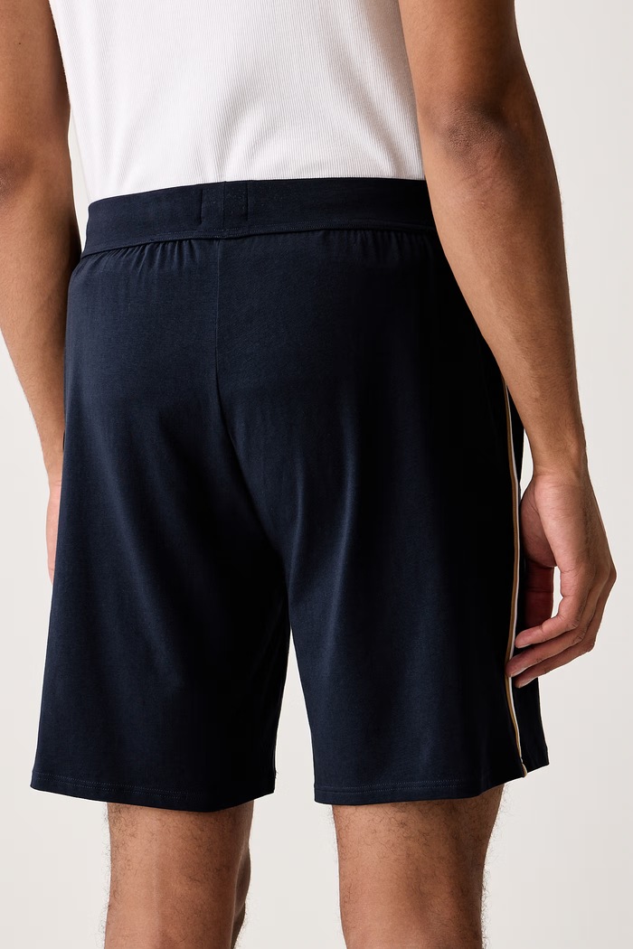 Одежда BOSS Пижамные шорты мужские из хлопка с эластаном Unique Shorts 50566956 тёмно-синий