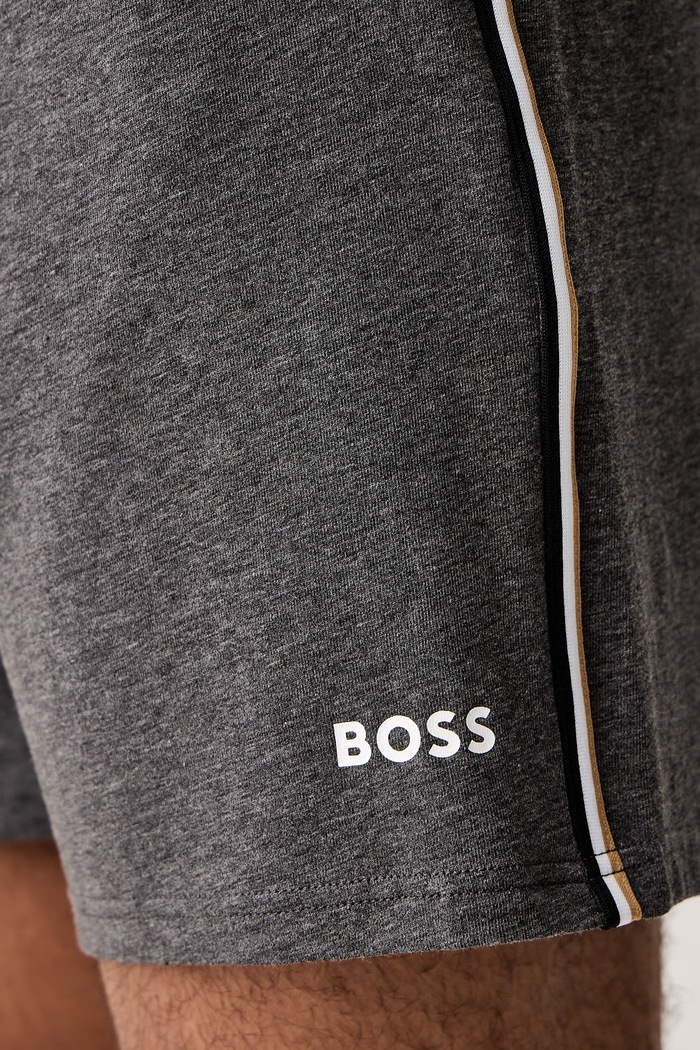 Odjeća BOSS Kratke hlače za spavanje za muškarce od pamuka s elastanom Unique Shorts 50566956 siva