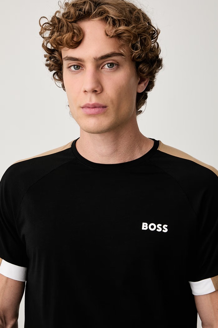 Abbigliamento BOSS T-shirt da pigiama da uomo con cotone Balance T-Shirt 50566937 nero