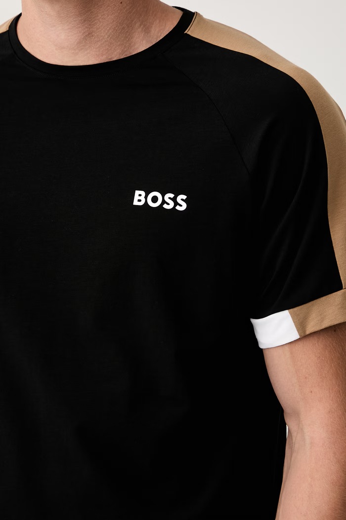 BOSS pizsama felső férfi pamuttal Balance T-Shirt fekete 50566937