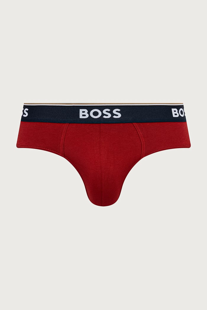 BOSS Σλιπ ανδρικά βαμβακερά με ελαστάν Brief 3-pack 50554683 κόκκινο AW26
