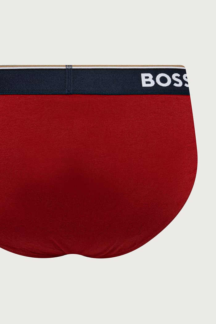 Σλιπ ανδρικά βαμβακερά με ελαστάν Brief 3-pack BOSS κόκκινο 50554683