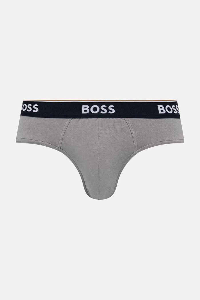 Одяг BOSS сліпи чоловічі бавовняні з еластаном Brief 3 шт. 50554683 темно-синій