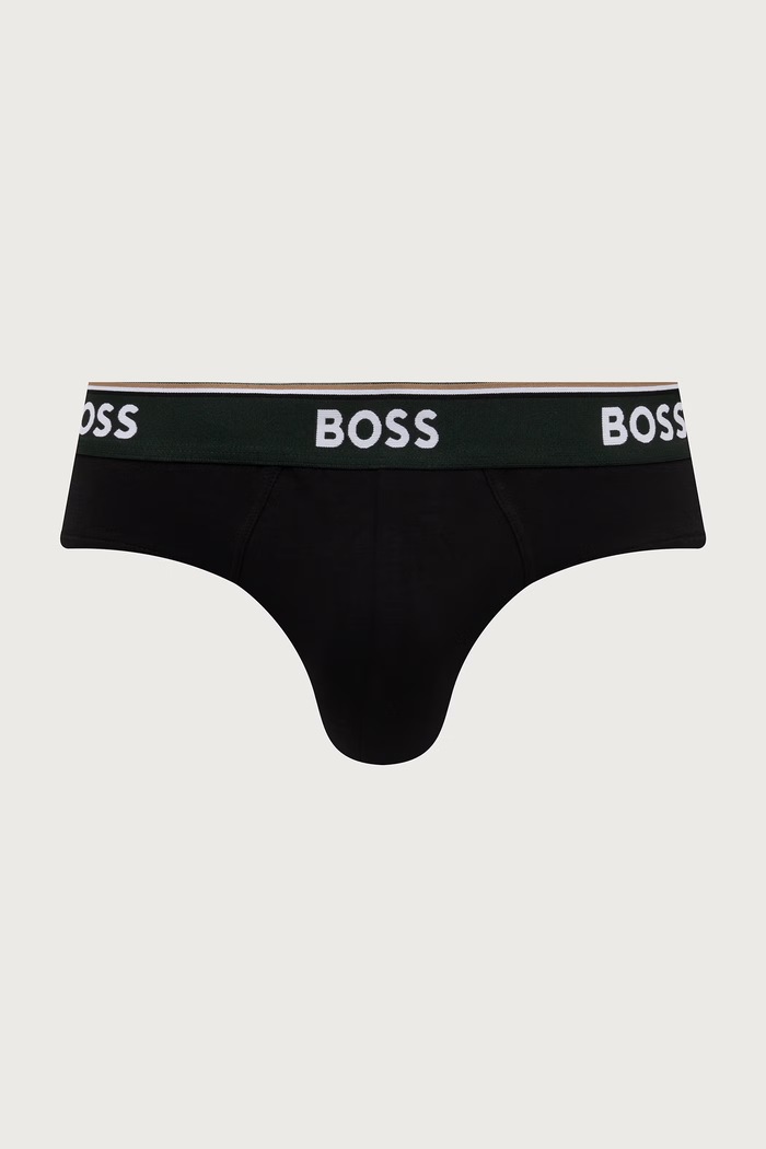 BOSS slip bărbați din bumbac cu elastan pachet de 3 50554683 negru AW26
