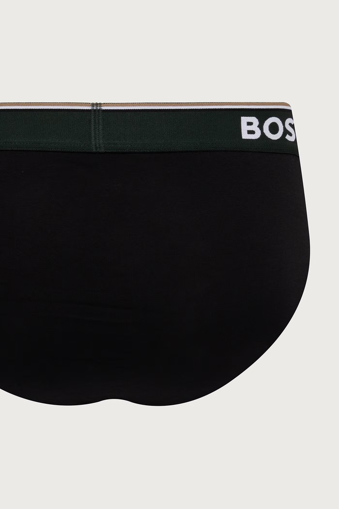 BOSS slip bărbați din bumbac cu elastan pachet de 3 50554683 negru