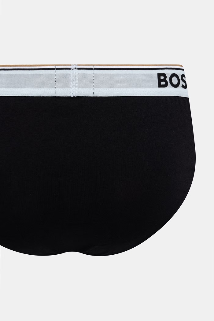 BOSS slip pentru bărbați, din bumbac cu elastan pachet de 3 50554683 negru