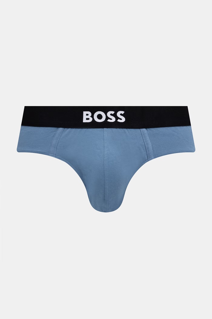 BOSS oprijete boksarice moške z bombažem z elastanom HipBr paket 3 kosov 50546561 siva AW26