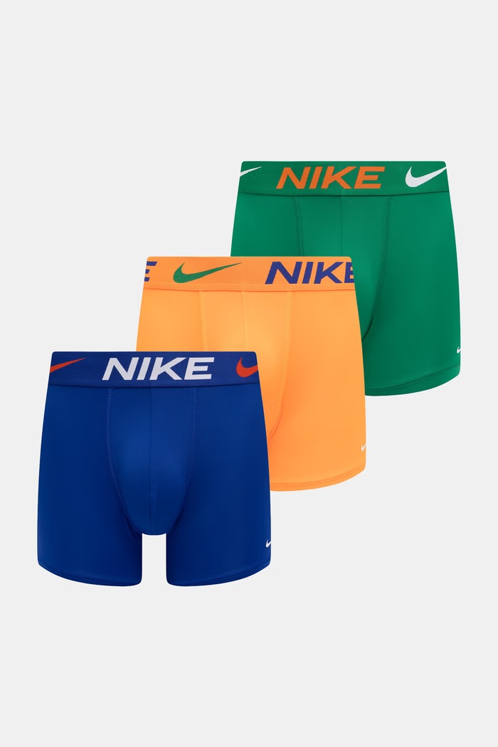 Nike bokserki dopasowane męskie bawełniane z elastanem 3-pack zielony 0000KE1157.BJY