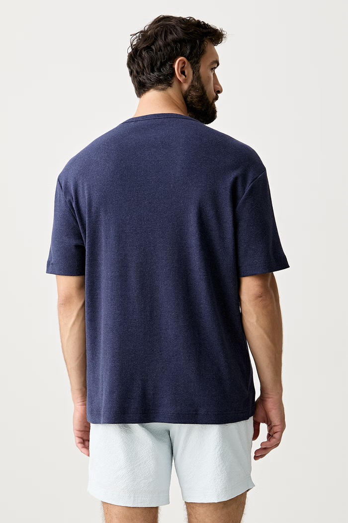 HUGO μπλουζάκι πιτζάμας ανδρικό με βαμβάκι AZURI T-SHIRT 50566148 σκούρο μπλε AW26