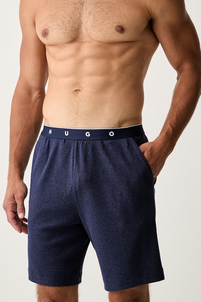HUGO пижамные шорты мужские с хлопком AZURI SHORTS 50566128 тёмно-синий AW26