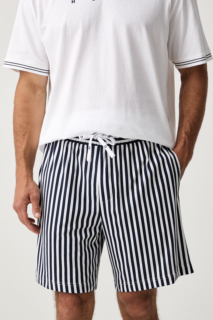 Дрехи HUGO пижама от две части мъжка от памук COASTA SHORT SET 50566115 бял