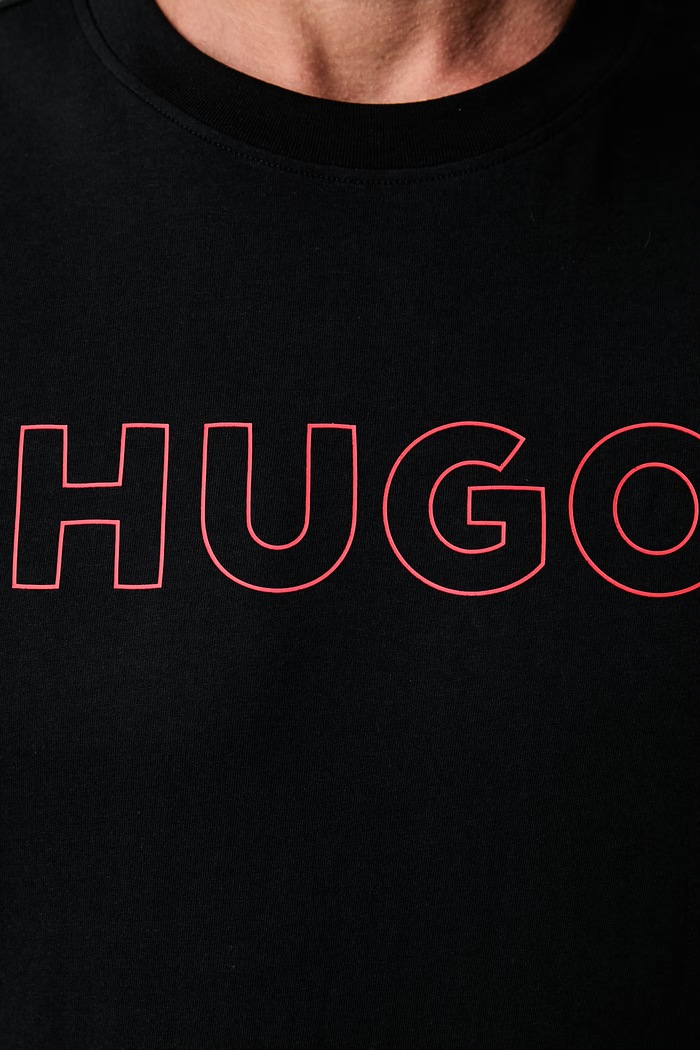 HUGO T-shirt piżamowy męski bawełniany EZRA T-SHIRT czarny 50566114