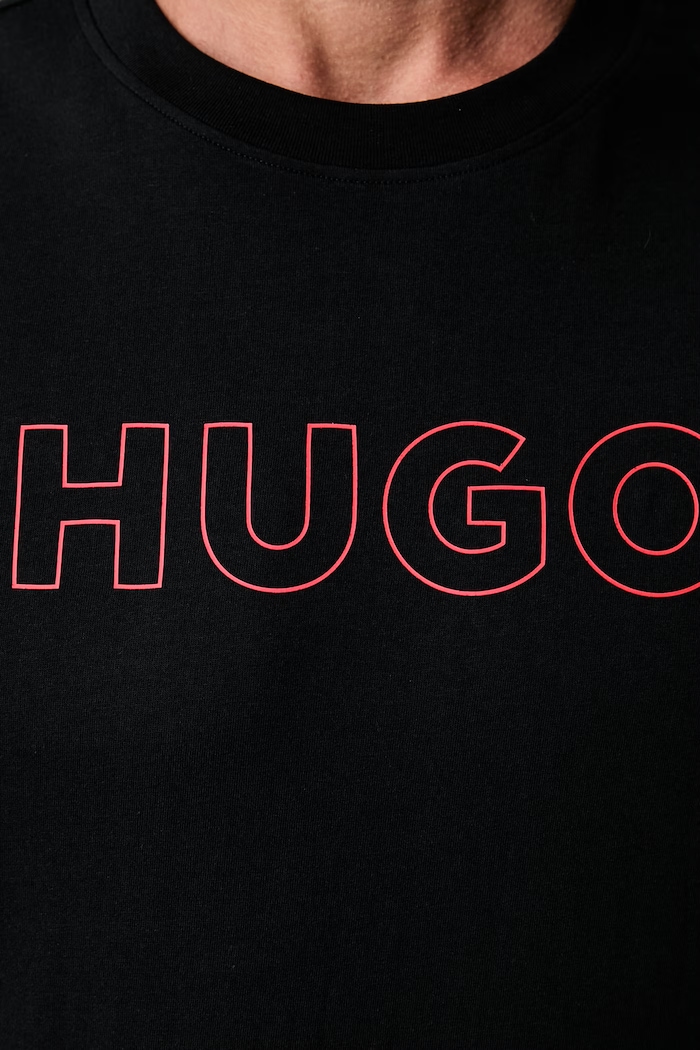HUGO T-shirt piżamowy męski bawełniany EZRA T-SHIRT czarny 50566114