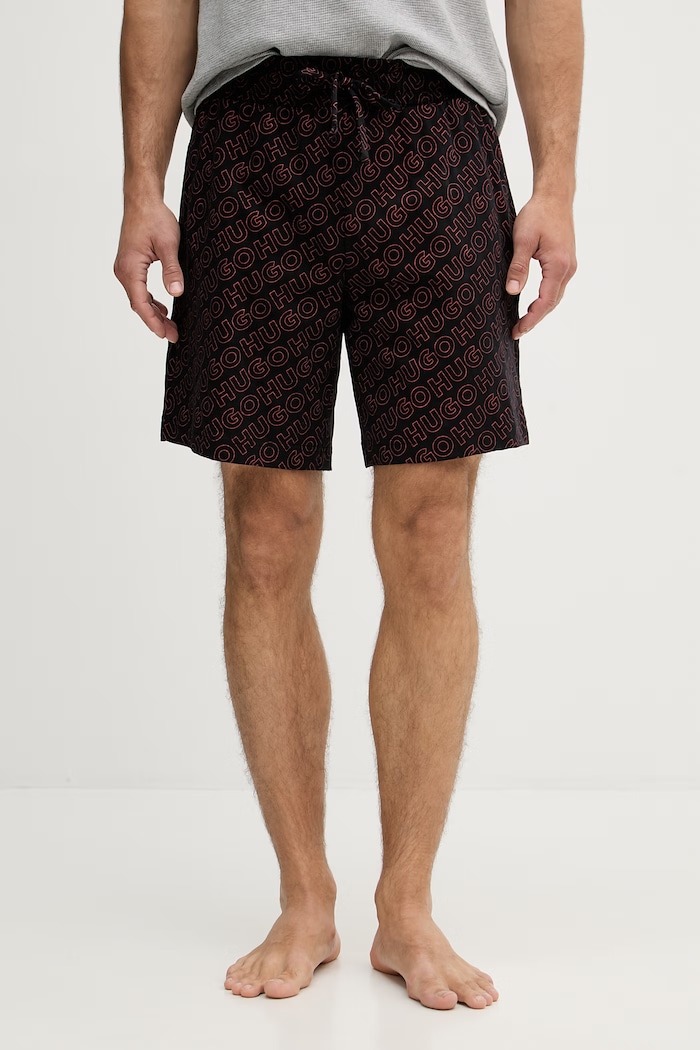 HUGO pizsama rövidnadrág férfi pamut EZRA SHORTS fekete 50566109