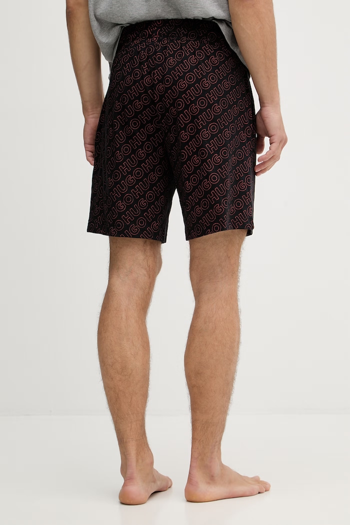 Ruházat HUGO pizsama rövidnadrág férfi pamut EZRA SHORTS 50566109 fekete