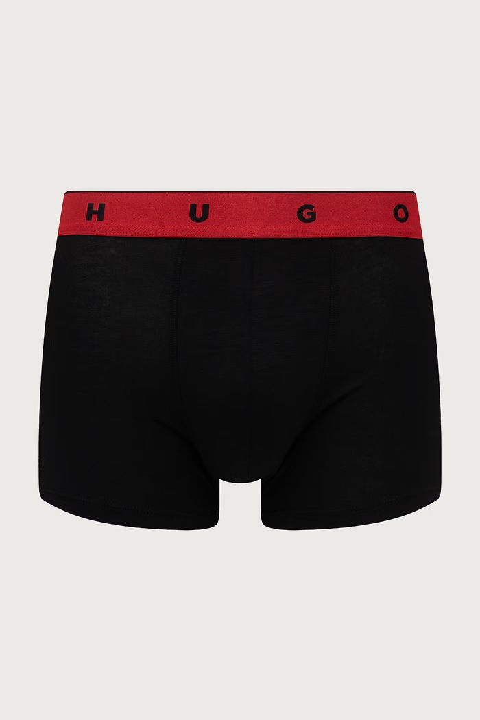 Bokserki dopasowane męskie z modalem TRUNK TRIPLET TITAN 3-pack HUGO 50566294 czarny