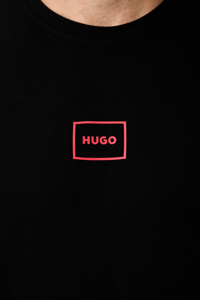 HUGO pijama din două piese pentru bărbați cu bumbac SOREN SHORT SET 50575408 negru