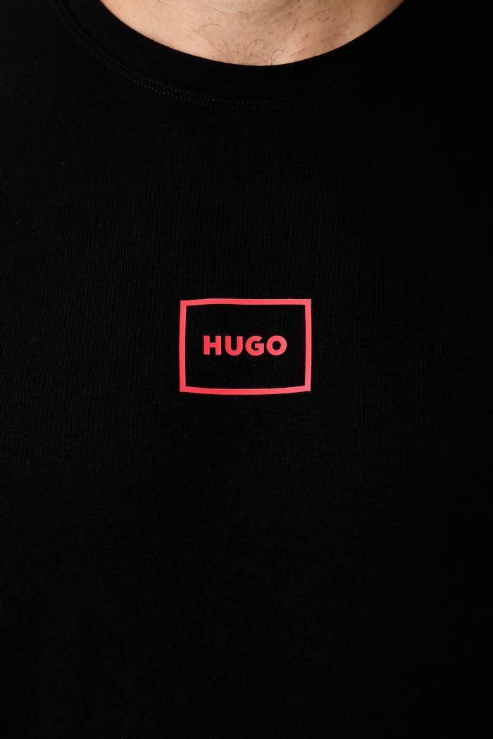 HUGO pijama din două piese pentru bărbați cu bumbac SOREN SHORT SET 50575408 negru