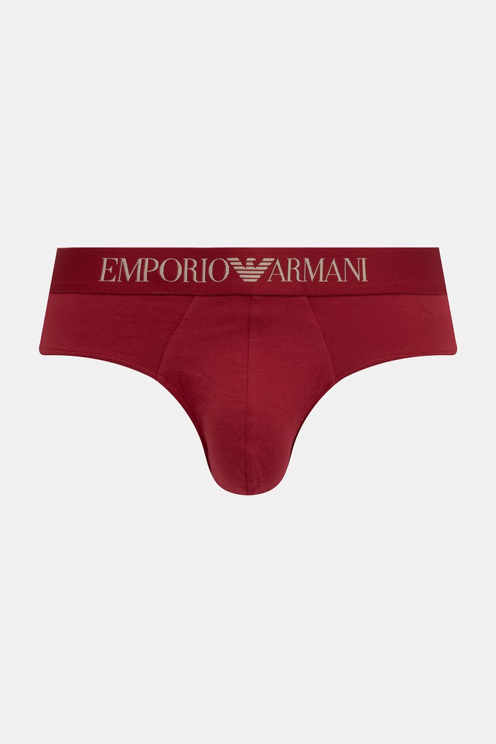 Emporio Armani Underwear slipy męskie bawełniane z elastanem 2-pack EM000251.AF25040 czerwony AW26