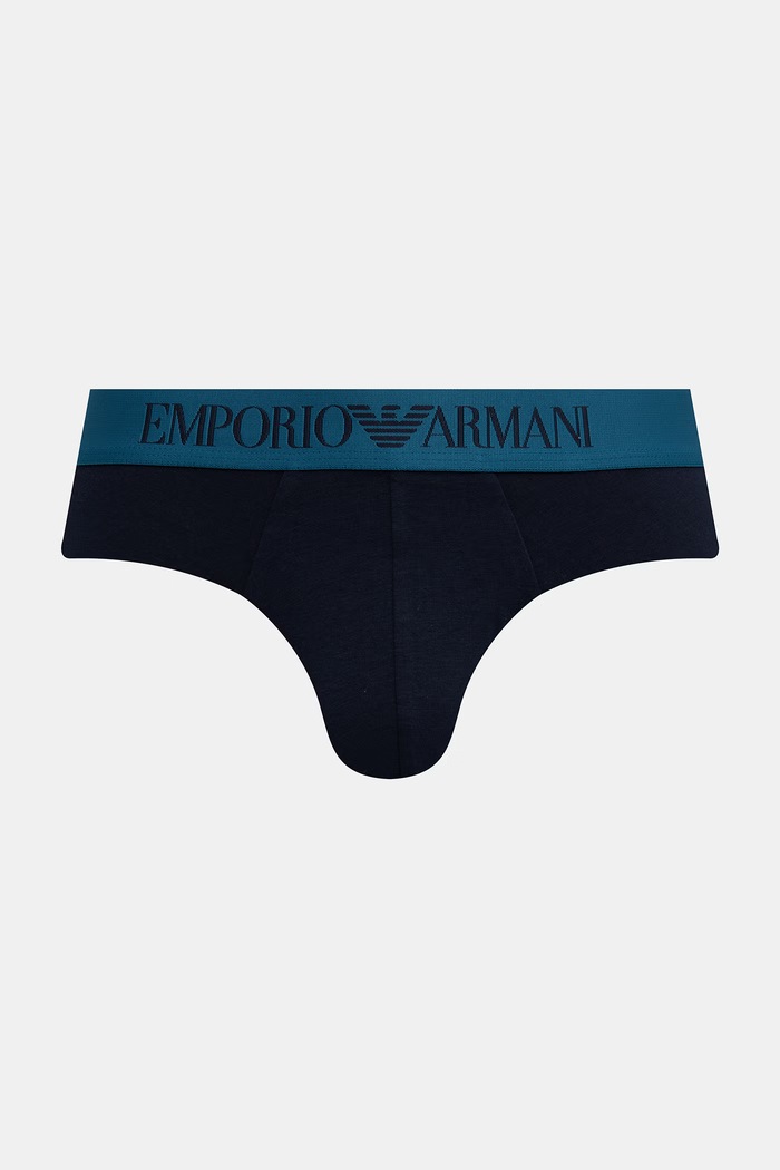 Odzież Emporio Armani Underwear slipy męskie bawełniane z elastanem 2-pack EM000251.AF25040 granatowy