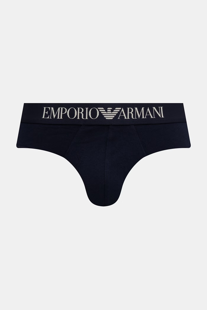 Emporio Armani Underwear slipy męskie bawełniane z elastanem 2-pack EM000251.AF25040 granatowy AW26