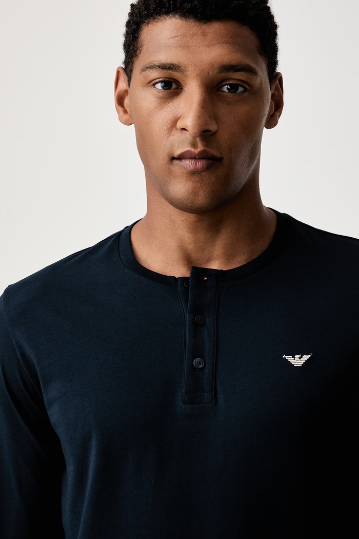 Emporio Armani Underwear piżama męska bawełniana EM003782.AF25040 granatowy
