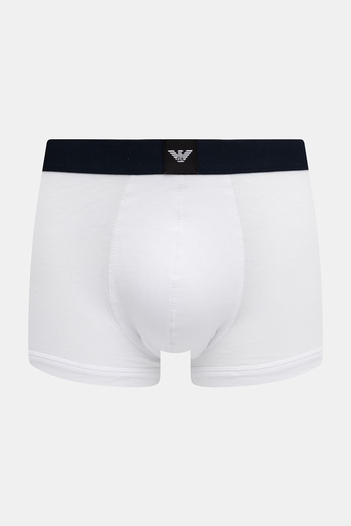 Emporio Armani Underwear bokserki męskie bawełniane z elastanem 3-pack EM002205.AF25033 biały AW26