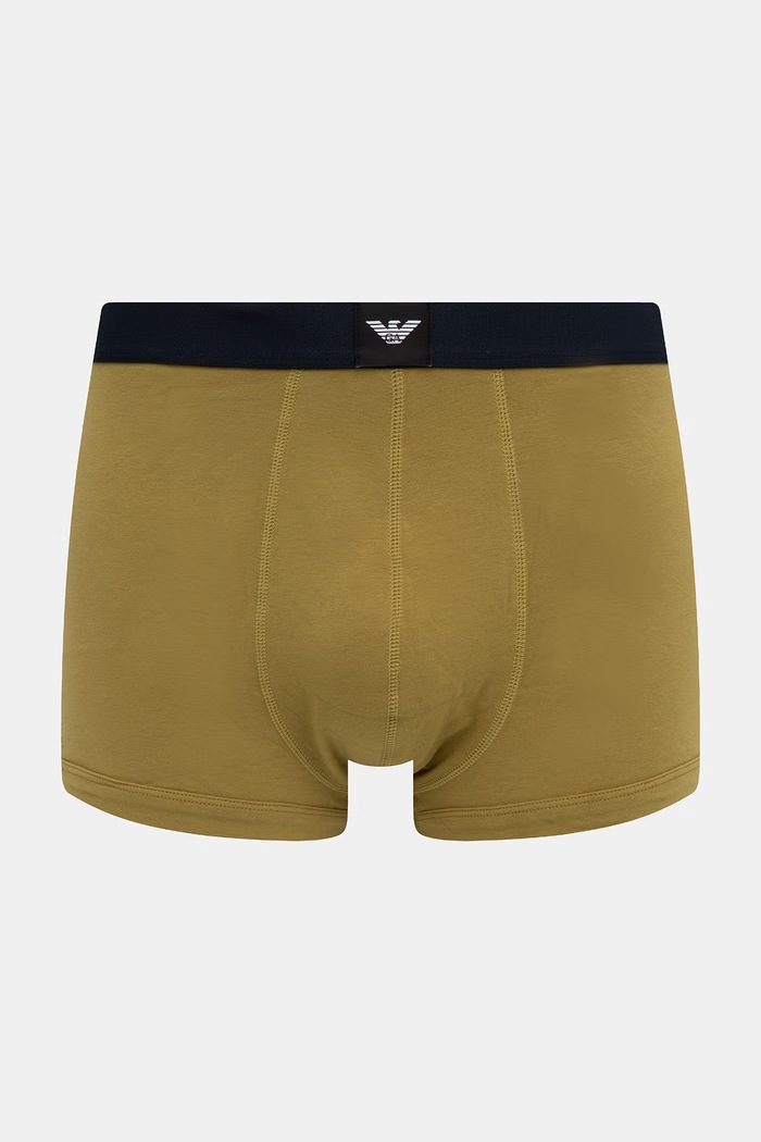 Odzież Emporio Armani Underwear bokserki męskie bawełniane z elastanem 3-pack EM002205.AF25033 granatowy