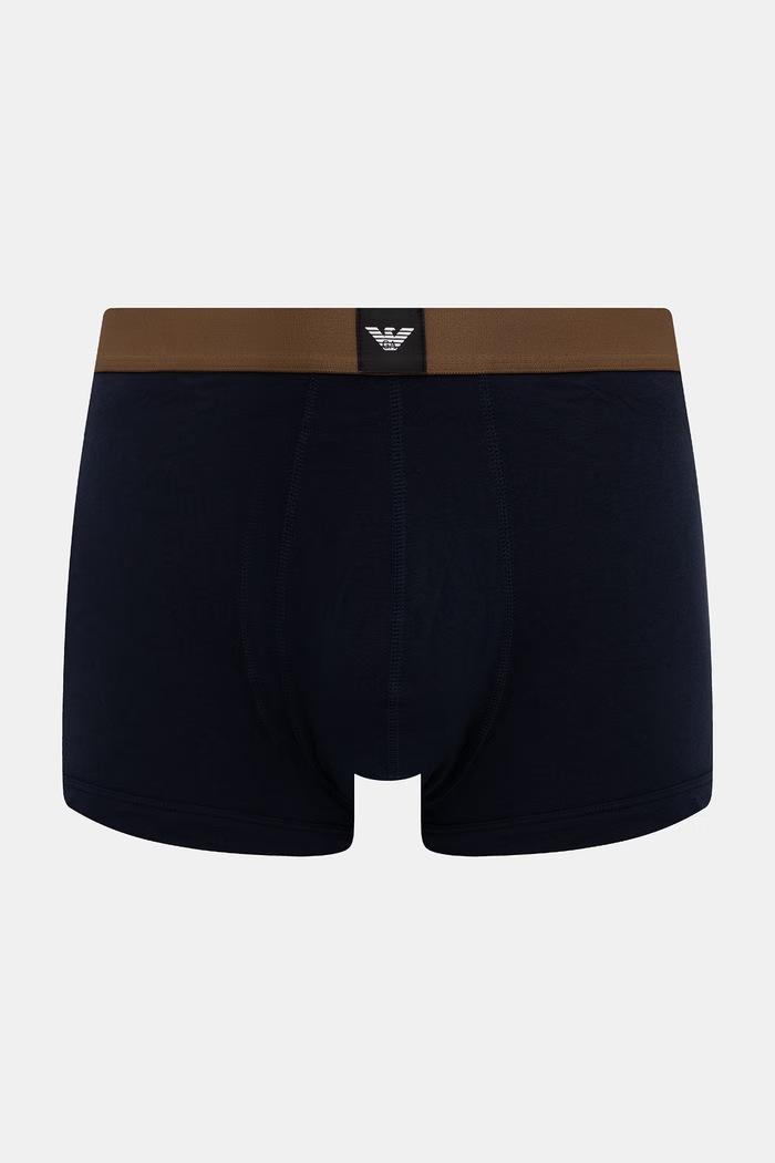 Emporio Armani Underwear bokserki męskie bawełniane z elastanem 3-pack granatowy EM002205.AF25033