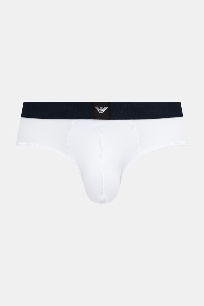 Emporio Armani Underwear slipy męskie z bawełną 3-pack biały EM002154.AF25033