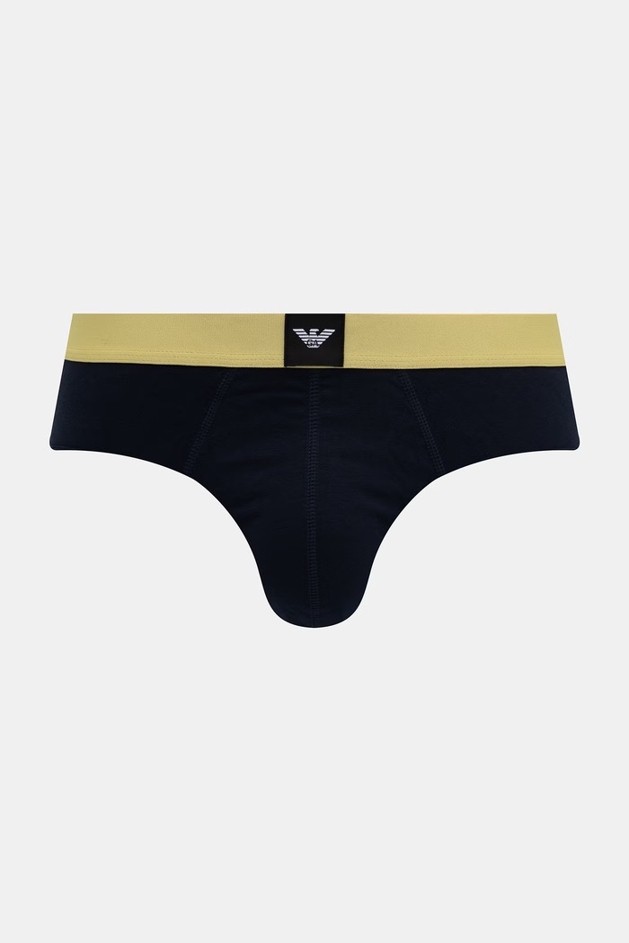 Emporio Armani Underwear slipy męskie z bawełną 3-pack EM002154.AF25033 granatowy AW26