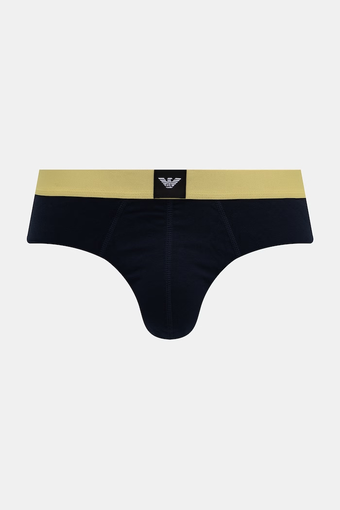 Emporio Armani Underwear slipy męskie z bawełną 3-pack EM002154.AF25033 granatowy AW26