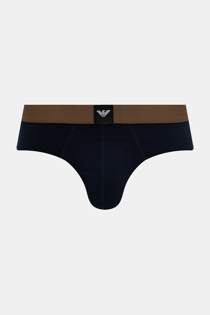 Odzież Emporio Armani Underwear slipy męskie z bawełną 3-pack EM002154.AF25033 granatowy