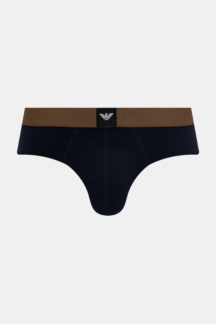 Odzież Emporio Armani Underwear slipy męskie z bawełną 3-pack EM002154.AF25033 granatowy