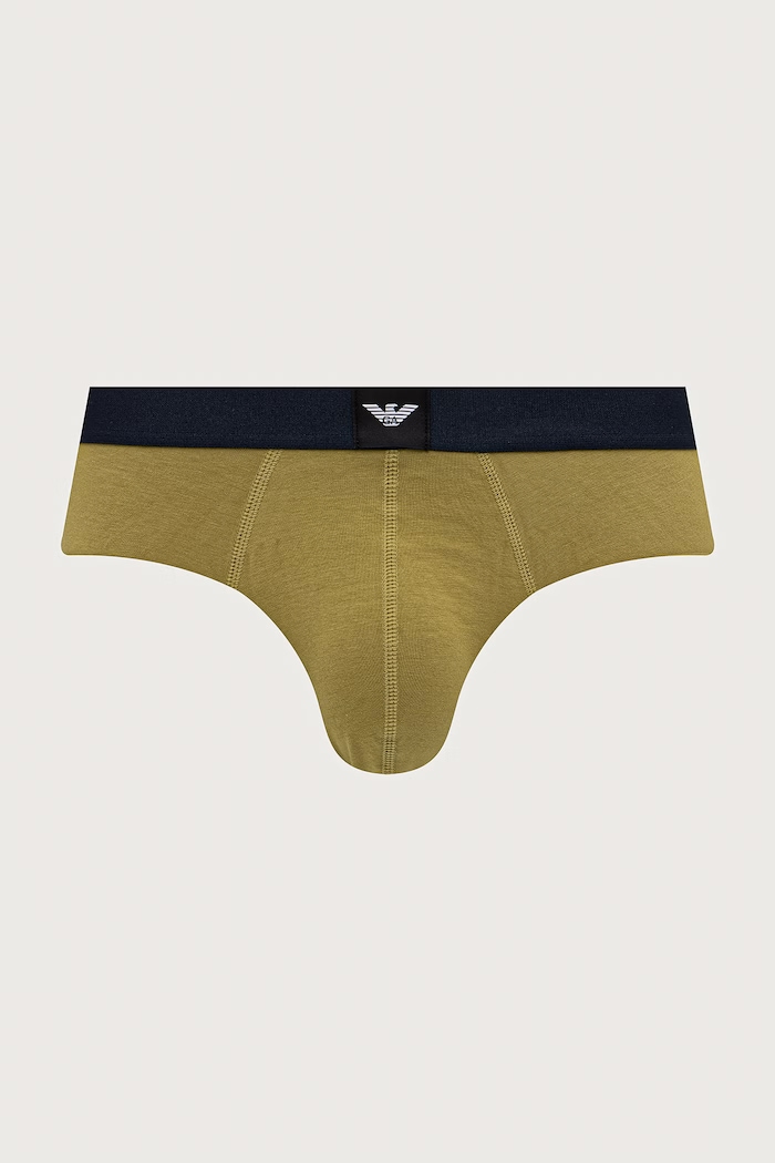 Odzież Emporio Armani Underwear slipy męskie z bawełną 3-pack EM002154.AF25033 granatowy