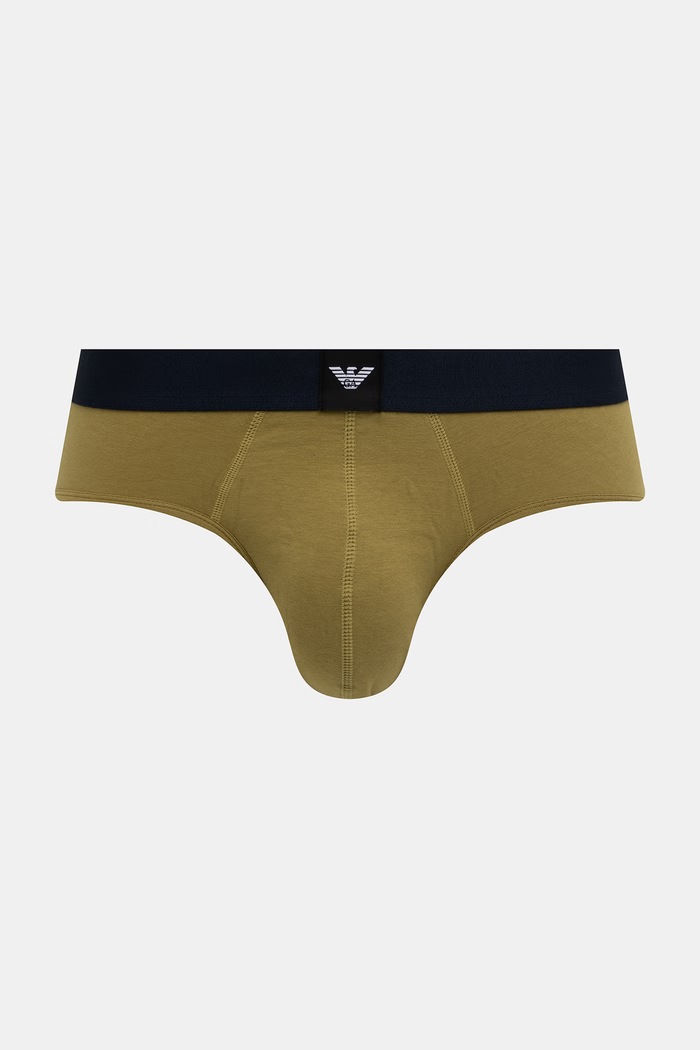 Emporio Armani Underwear slipy męskie z bawełną 3-pack granatowy EM002154.AF25033