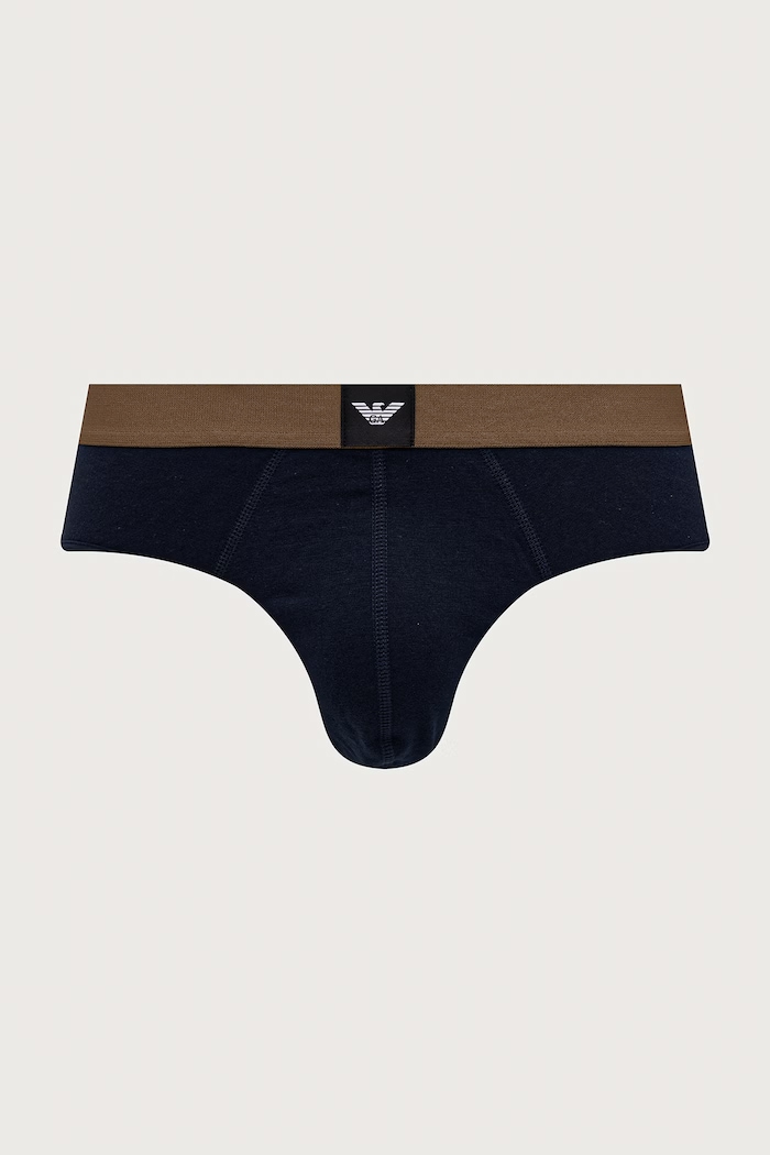 Emporio Armani Underwear slipy męskie z bawełną 3-pack granatowy EM002154.AF25033