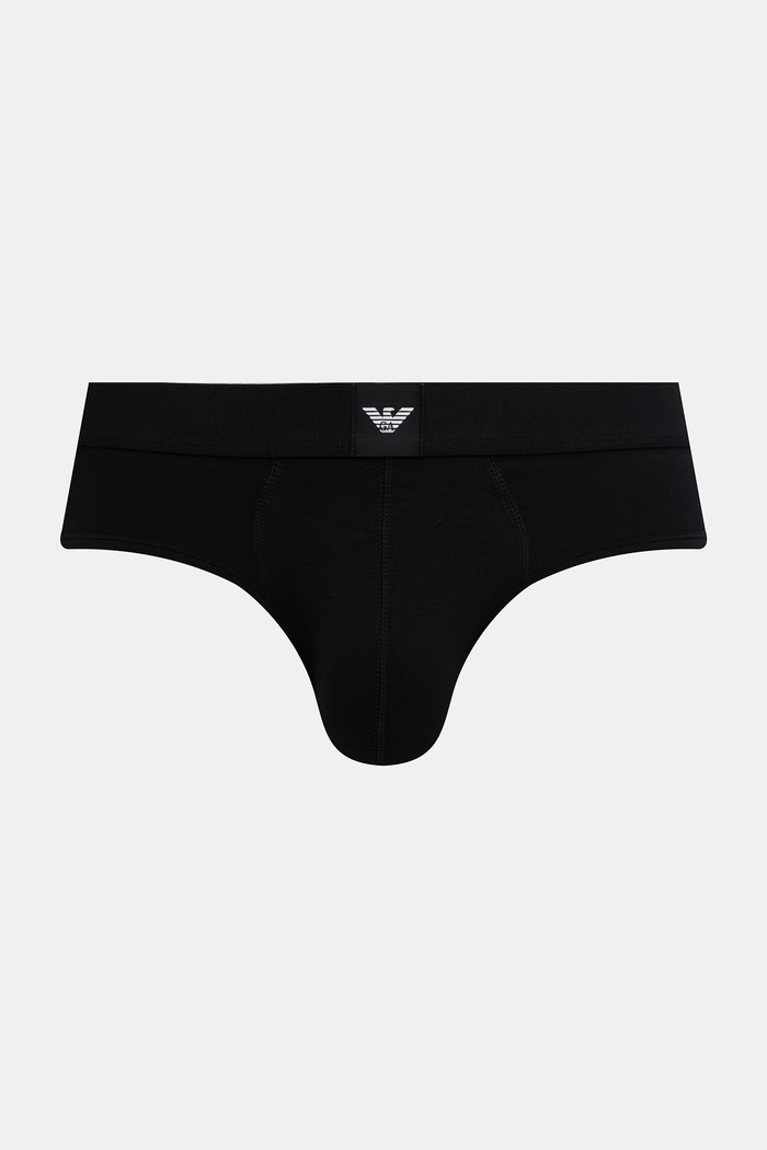 Emporio Armani Underwear slipy męskie z bawełną 3-pack EM002154.AF25033 czarny AW26